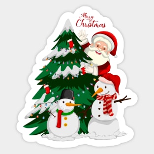 chrismas tree santaclaus Sticker